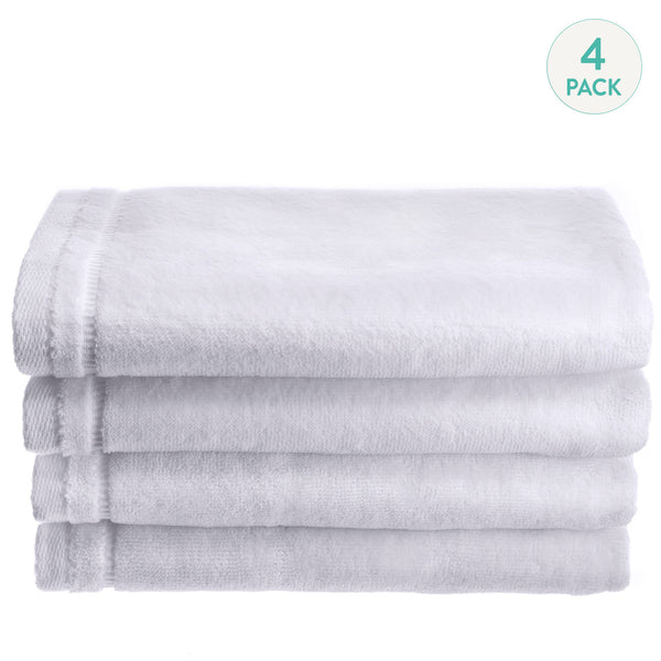 Cotton velour Set of 4 Towels - White