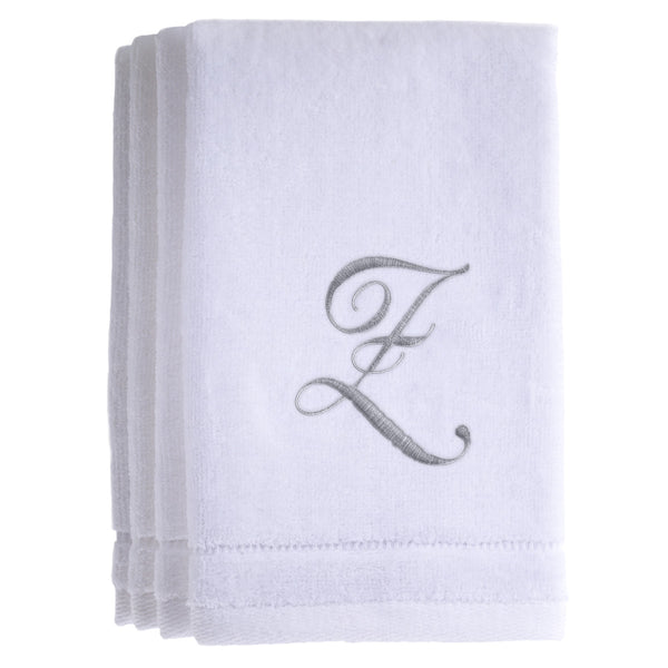 Set of 4 monogrammed towels - Initial Z