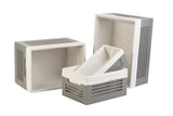Wooden Gray Storage Bins - Extra Small