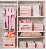 Wooden Pink Storage Bins - Large