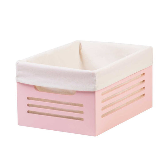 Wooden Pink Storage Bins - Small