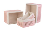 Wooden Pink Storage Bins - Large